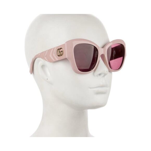 Authentic Gucci RARE Pink Double GG GG0808S 003 145 Oversized Sunglasses EUC